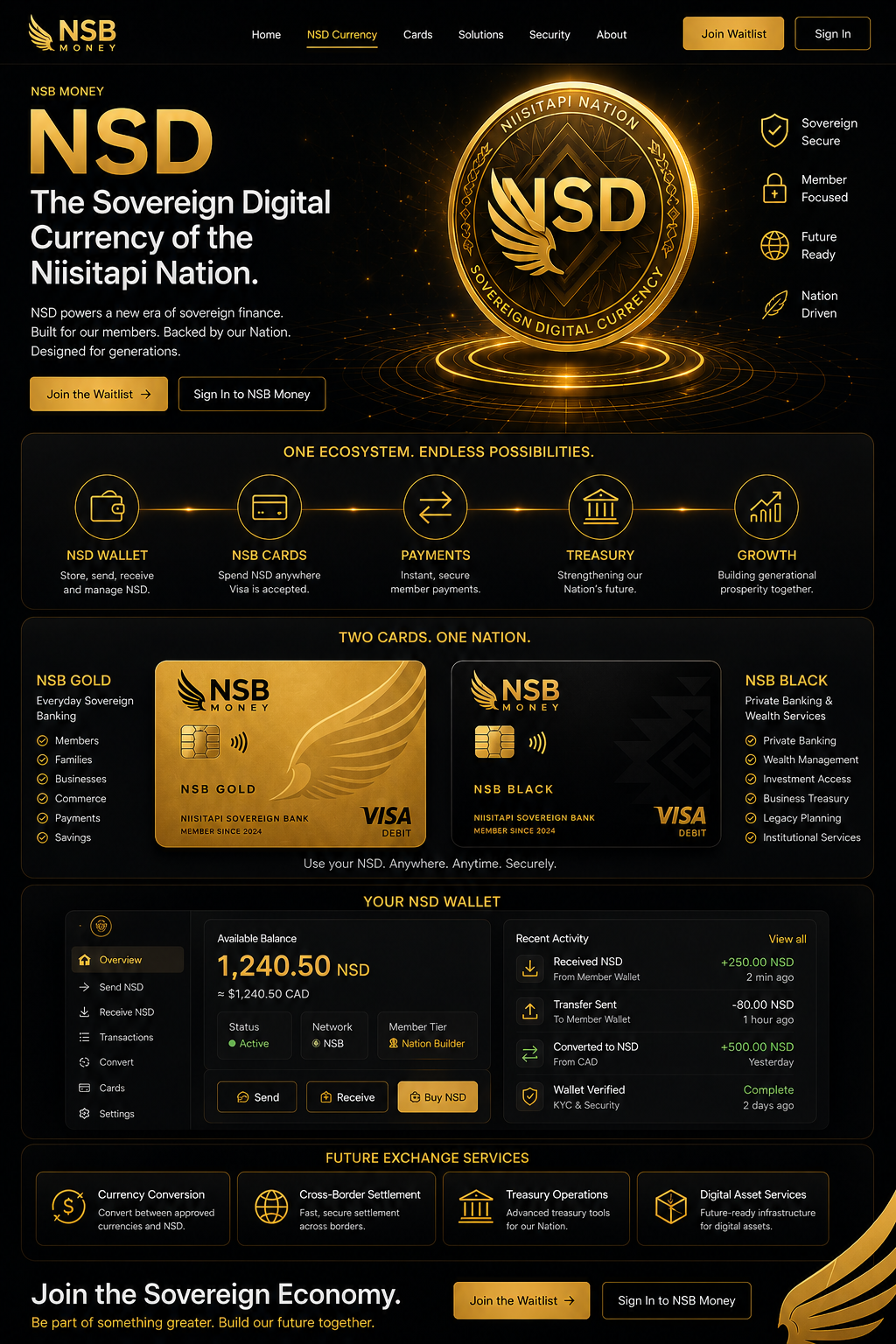 NSD Currency approved landing page